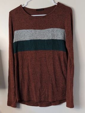 Staccato Rust Marled Knit Long Sleeve Top